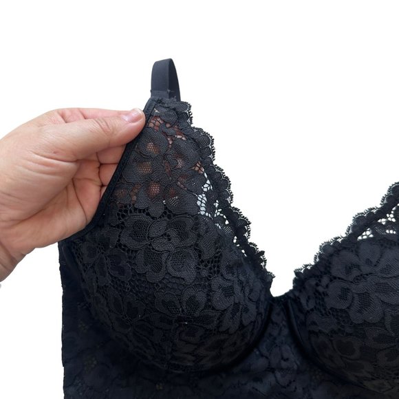 Maidenform 34D Black Lace Comfy Soft Wireless Convertible Full Coverage Bralette - Picture 3 of 7